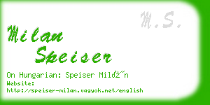 milan speiser business card